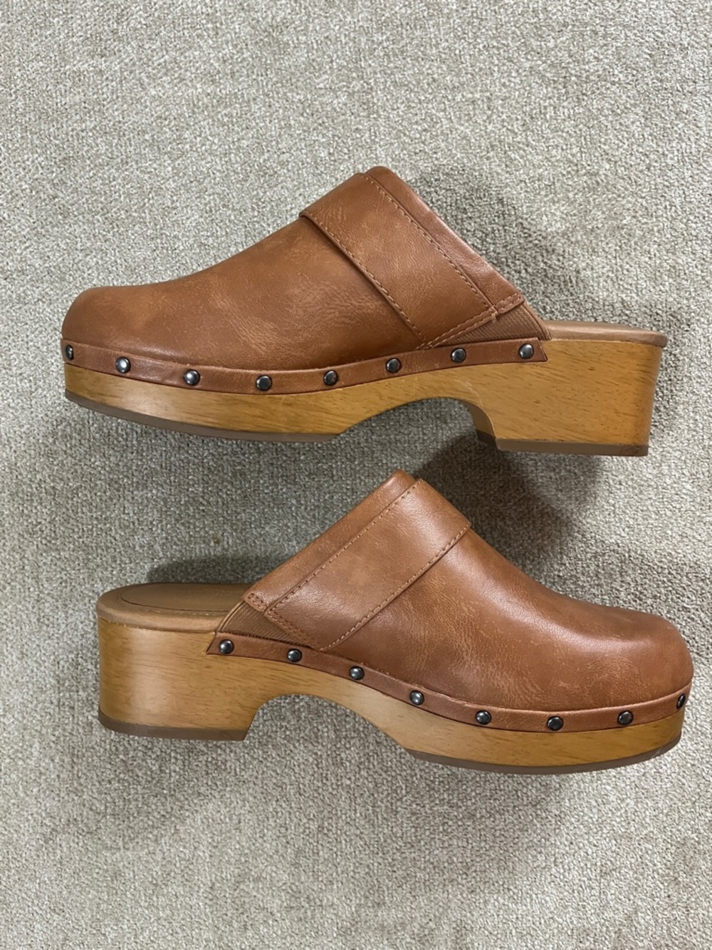 Universal Thread Brown Leather Buckle Clog Mules - Picture 7 of 11
